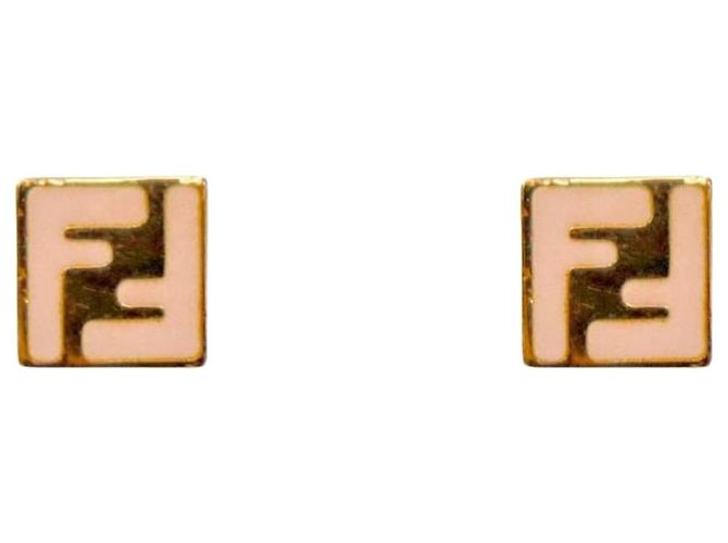 Fendi Orecchini FF dorati rosa 