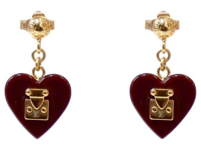 Louis Vuitton Brincos de ouro em forma de coração