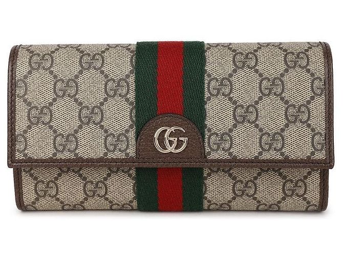 Gucci Cartera Larga Ophidia Castaño