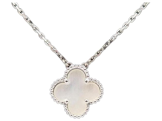 Van Cleef & Arpels Collana Vintage Alhambra Bianco 
