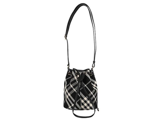 Burberry Mini borsa a secchiello a quadri Nero 