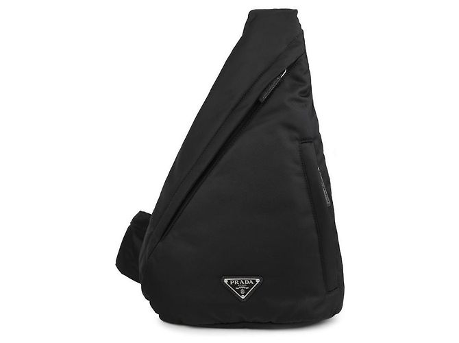 Prada Nylon Leather Backpack Black