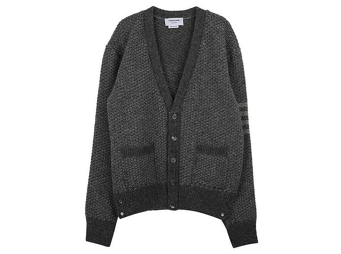Thom Browne Bar Strickjacke Braun 