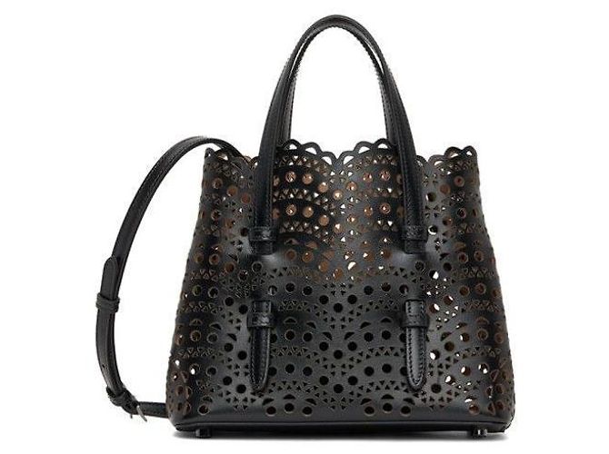 Alaïa Sac à main Mina Bianco Wave petit Noir