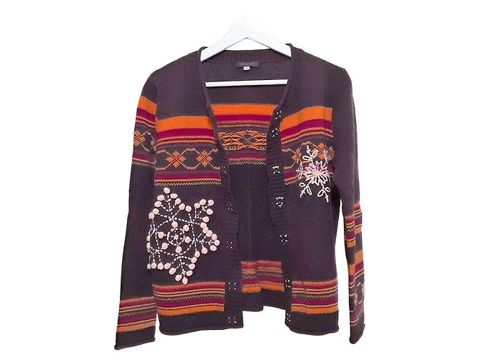 Kenzo Fair Isle Wollcardigan Lila