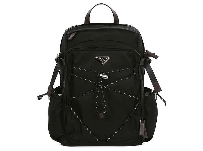 Prada Mochila de Nylon e Couro Speedlock Preto