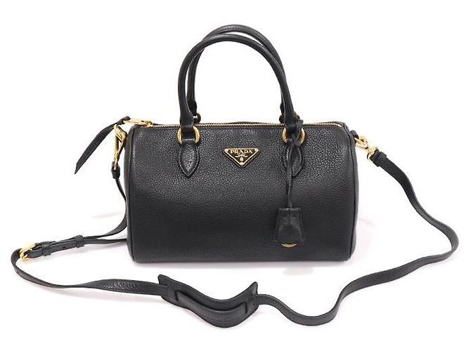 Prada Black Vitello Pheasant Triangle