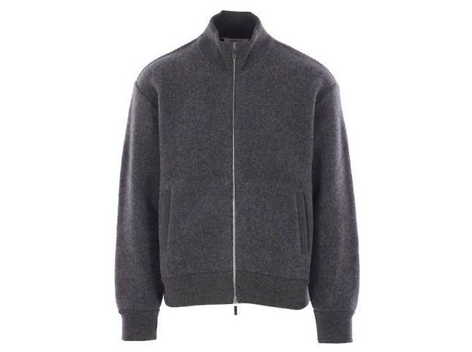 Thom Browne Wool Fleece Funnel Neck Zip-Up Jacket