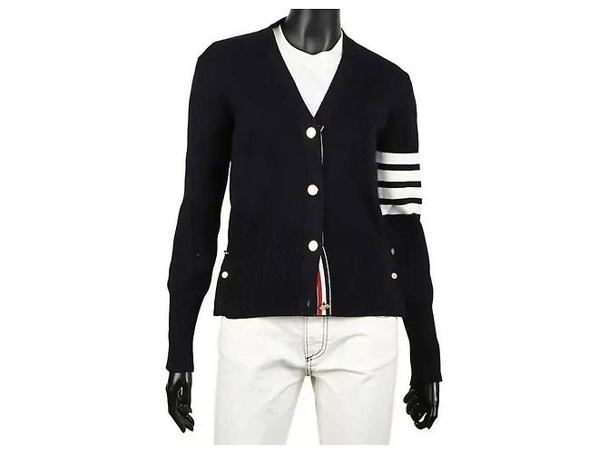 Thom Browne Streifen Milano Strickjacke