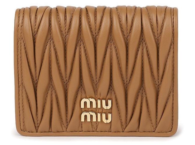 Miu Miu Carteira de couro Nappa Marrom