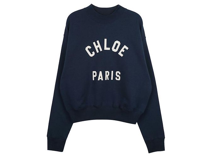 Chloé Moletom de algodão com gola alta e logo