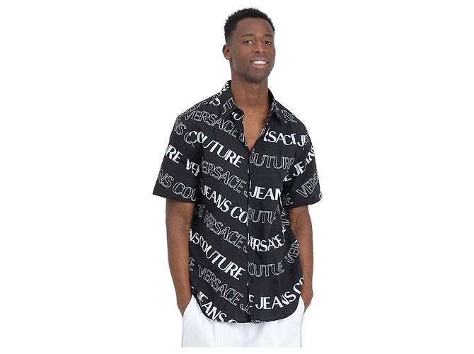 Versace Camicia a maniche corte Nero 