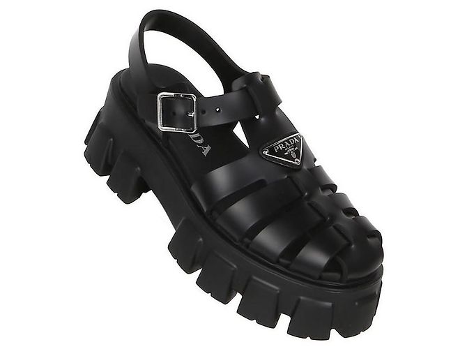 Prada Sandali in gomma Nero