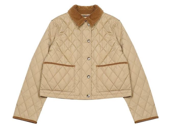 Burberry Jaqueta cropped de nylon acolchoado Marrom