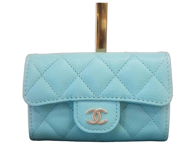 Chanel Classic Snap Button Cardholder Blue