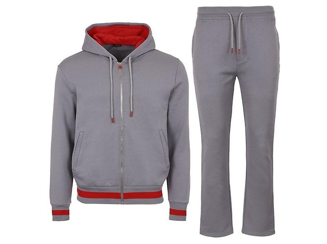 Kiton Set di pantaloni con cappuccio e zip a contrasto Marrone