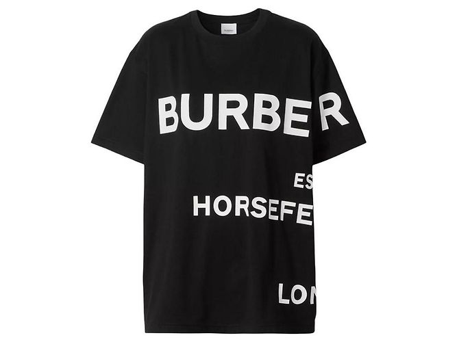 Burberry Oversized T-Shirt mit kurzen Ärmeln in Schwarz
