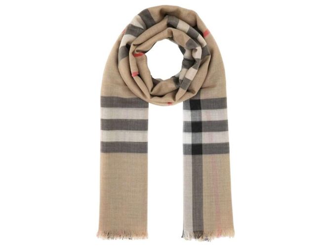 Burberry Cachecol de lã e seda Marrom