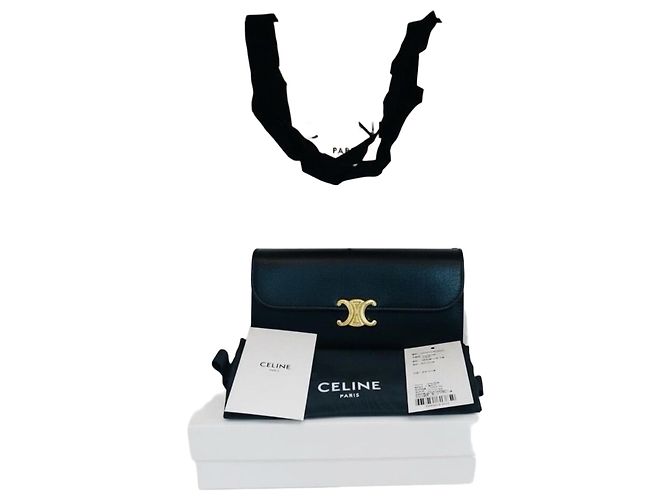 Céline Triomphe Flap Leather Large Wallet