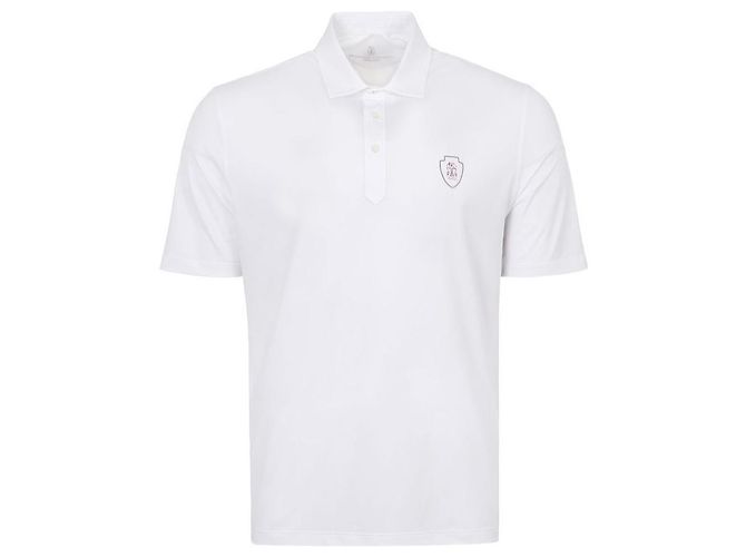 Brunello Cucinelli Polo T-Shirt mit kurzen Ärmeln und Logo Weiß