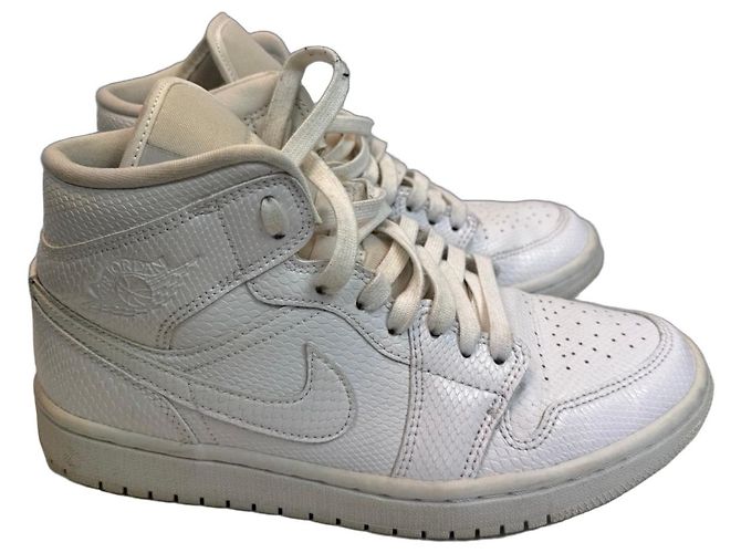 Autre Marque Air Jordan 1 Mid SE Weiß Schlangenleder