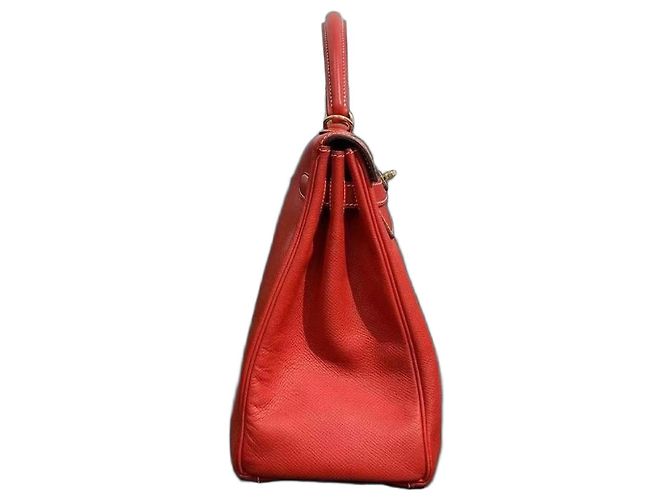Bolsa Hermès Lovecraft 32 Vermelha de Couro Vermelho