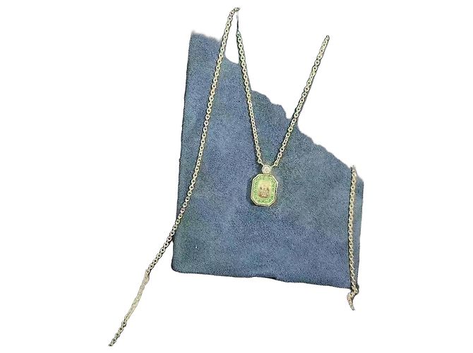 Collier Harry Winston Tsavorite Vert en Or Rose 18K Doré