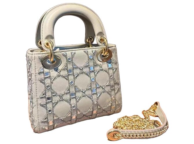 Dior Three-Part Duchess Beaded Bag Grey Lambskin