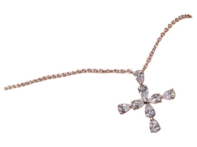 Collana Harry Winston Croce con Diamanti Argento