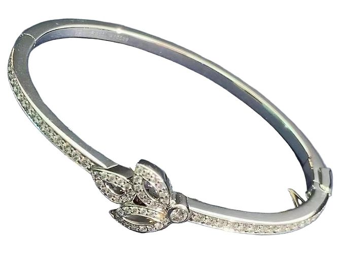 Harry Winston Lily Cluster Diamant Platin Armband Größe S Silber