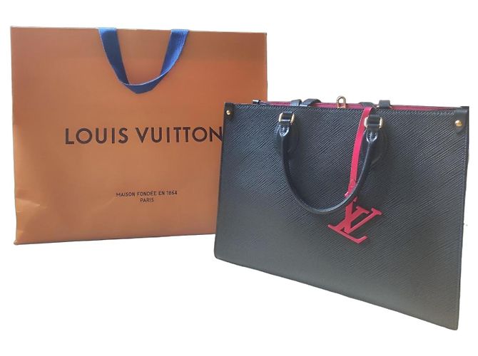 Borsa Louis Vuitton OnTheGo MM Pelle Epi Nera Nero