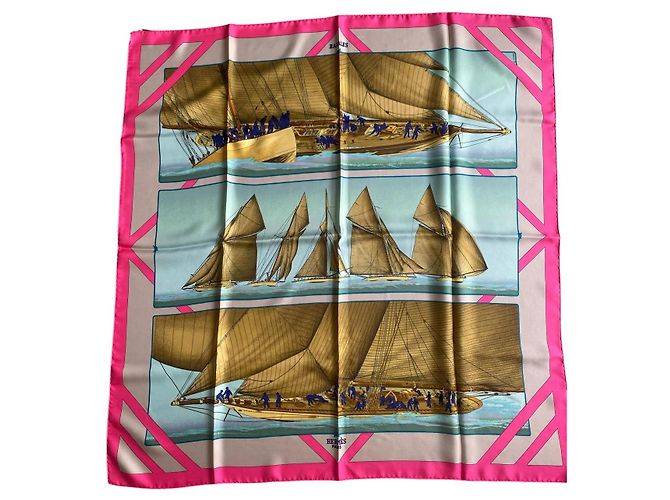 Lenço de seda Hermès Rafales 90x90 Multicor