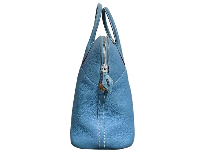 Bolsa Hermès Lovecraft 35 em couro azul denim