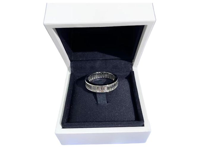 Anel De Beers de ouro branco com madrepérola e diamantes Prata