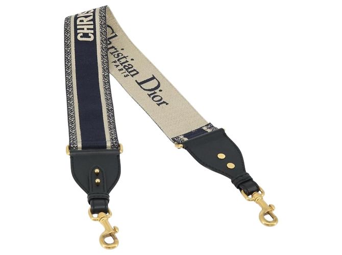 Christian Dior Shoulder Strap Canvas 36.6"" Navy Auth ep14317 Navy blue