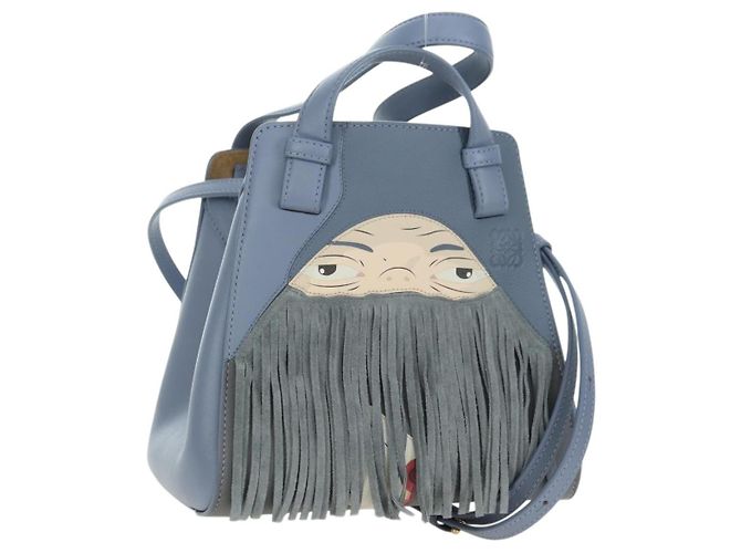 LOEWE ~ Ghibli Sac Hammock Nuggets Markl 2way Bleu Clair Auth 167241SM