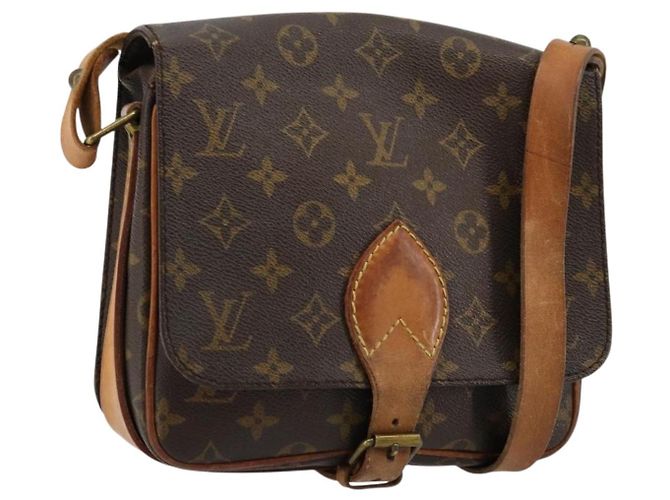 LOUIS VUITTON Bolsa de Ombro Monogram Cartouchiere MM M51253 LV Auth BA12277 Monograma