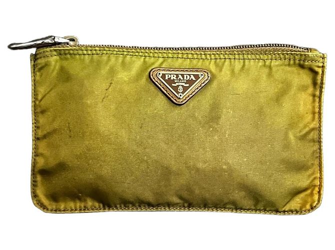 Prada Vintage Nylon Pouch in Olive Green