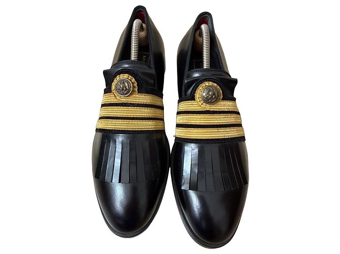 Autre Marque Mocassini Lordspools in pelle nera e oro Nero D'oro