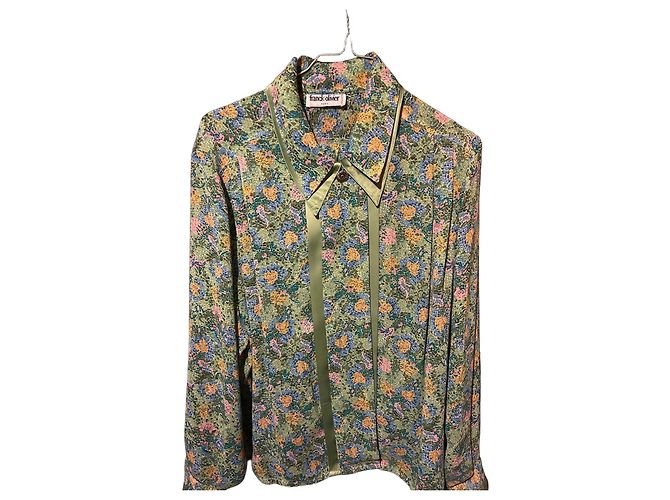 Autre Marque Completo Gonna e Camicetta Franck Olivier Floreale Verde 40 Rosa Blu Giallo
