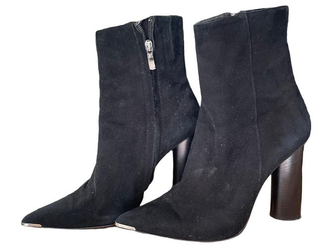 Stivaletti Barbara Bui in suede nero con tacco a blocco