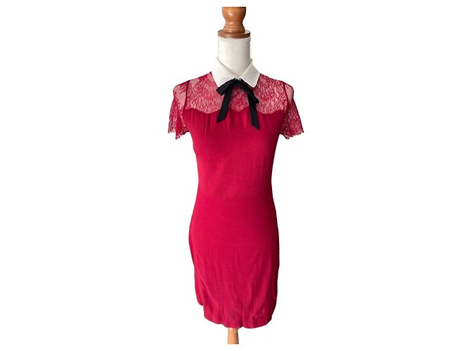 Rotes Spitzenkleid von Sandro