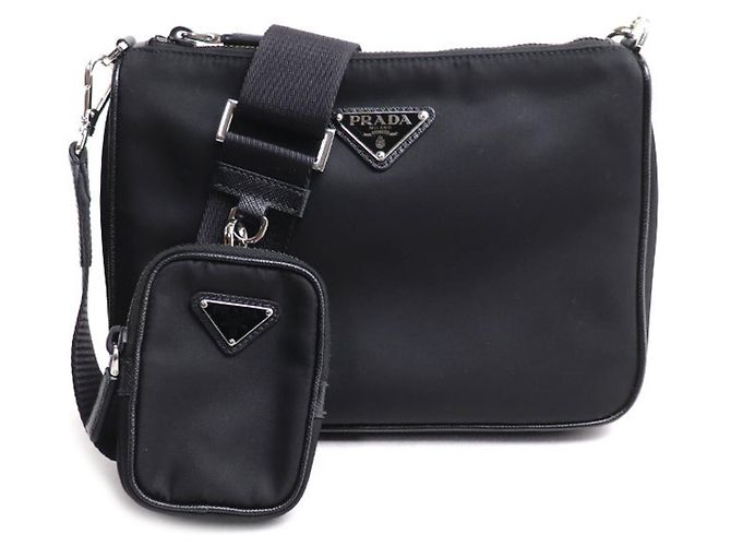 Bolsa de Ombro Prada Tessuto Preto