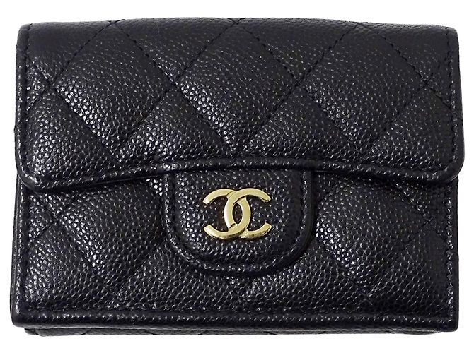 Portafoglio tri-fold Matelassé da donna Chanel Nero