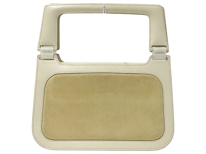 Sac à main en cuir suédé beige Loewe