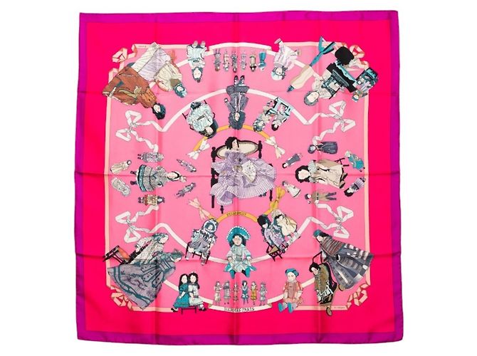 Sciarpa Hermès Carré 90 HELLO DOLLY Multicolore Porpora Seta