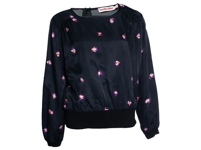 See by Chloé See by Chloe, Blumenoberteil Schwarz