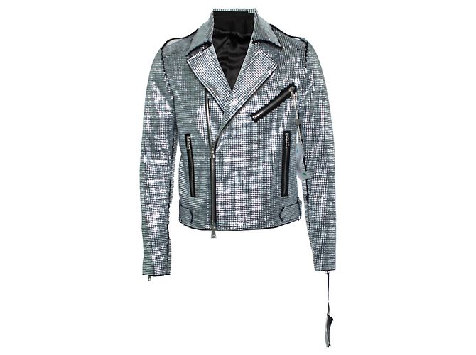 Balmain, Crystal embellished biker jacket Multiple colors