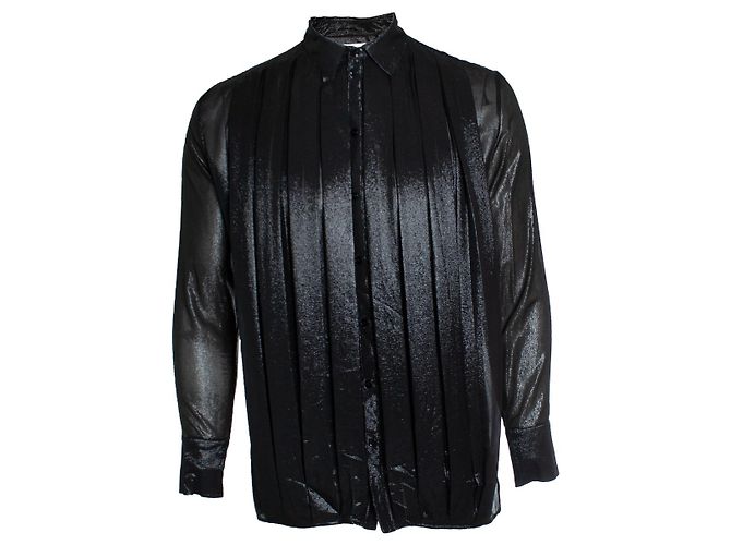 Lurex-Hemd mit Rüschen Saint Laurent 2019 Schwarz