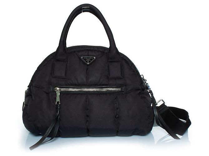 Prada, borsa bomber bowler nera Nero